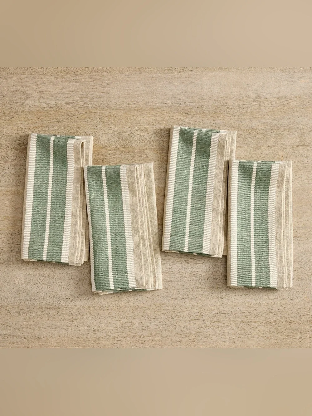 4 Pottery Barn Triston Striped 100% Cotton Napkins 20